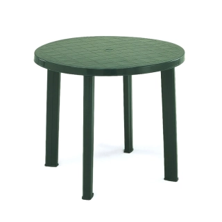 Plastový stůl TONDO (kulatý) otvor pro slunečník, zelený (90cm x 72cm)