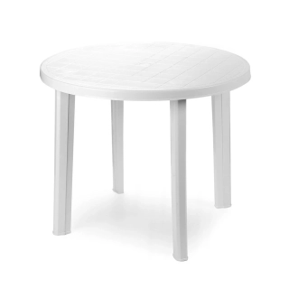 Plastový stůl TONDO (kulatý) otvor pro slunečník, bílý (90cm x 72cm)