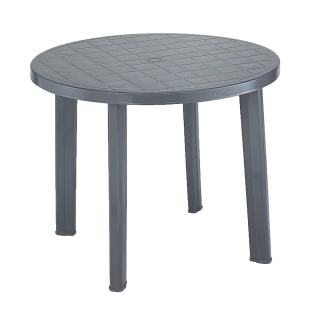 Plastový stůl TONDO (kulatý) otvor pro slunečník, antracit (90cm x 72cm)